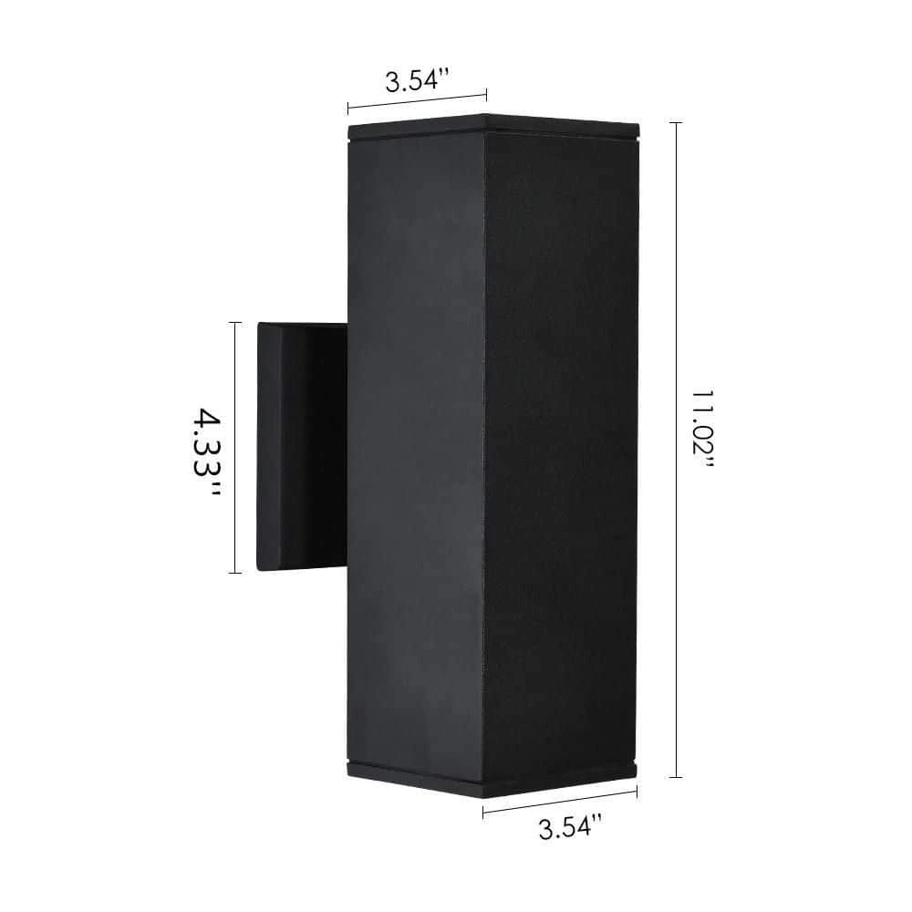 Best deal ๐ Deals ๐งจ 2-Light Matte Black Square Aluminum Outdoor Wall Lantern Sconce by RRTYO ๐ฅ ๐ - Image 3