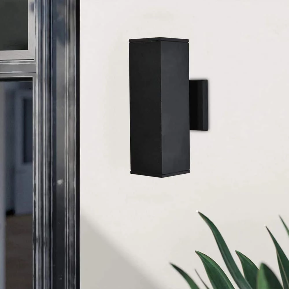 Best deal ๐ Deals ๐งจ 2-Light Matte Black Square Aluminum Outdoor Wall Lantern Sconce by RRTYO ๐ฅ ๐ - Image 2