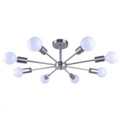 Buy โญ Promo โจ Kaylani 23.62 in. 8-Lights Nickel Mid-Century Light Sputnik Semi-Flush Mount by RRTYO ๐ ๐