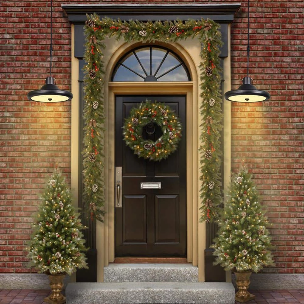 Best Pirce ๐ Brand new โญ Dominick 2-Light Sand Black Indoor/Outdoor Solar-Powered LED Hanging Shed Light with Remote Control by RRTYO ๐งจ ๐ - Image 9