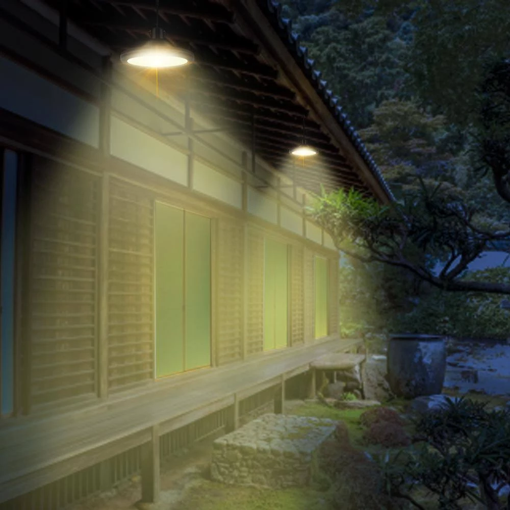 Best Pirce ๐ Brand new โญ Dominick 2-Light Sand Black Indoor/Outdoor Solar-Powered LED Hanging Shed Light with Remote Control by RRTYO ๐งจ ๐ - Image 10