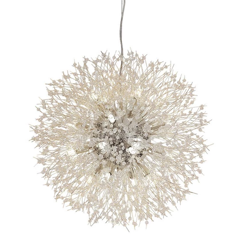 Deals ๐ฅฐ Coupon ๐คฉ 16-Light 23.5 in. Dia Silver Dandelion Firework Chandelier Crystal Starburst Pendant Light by LamQee ๐ ๐ฅ - Image 3