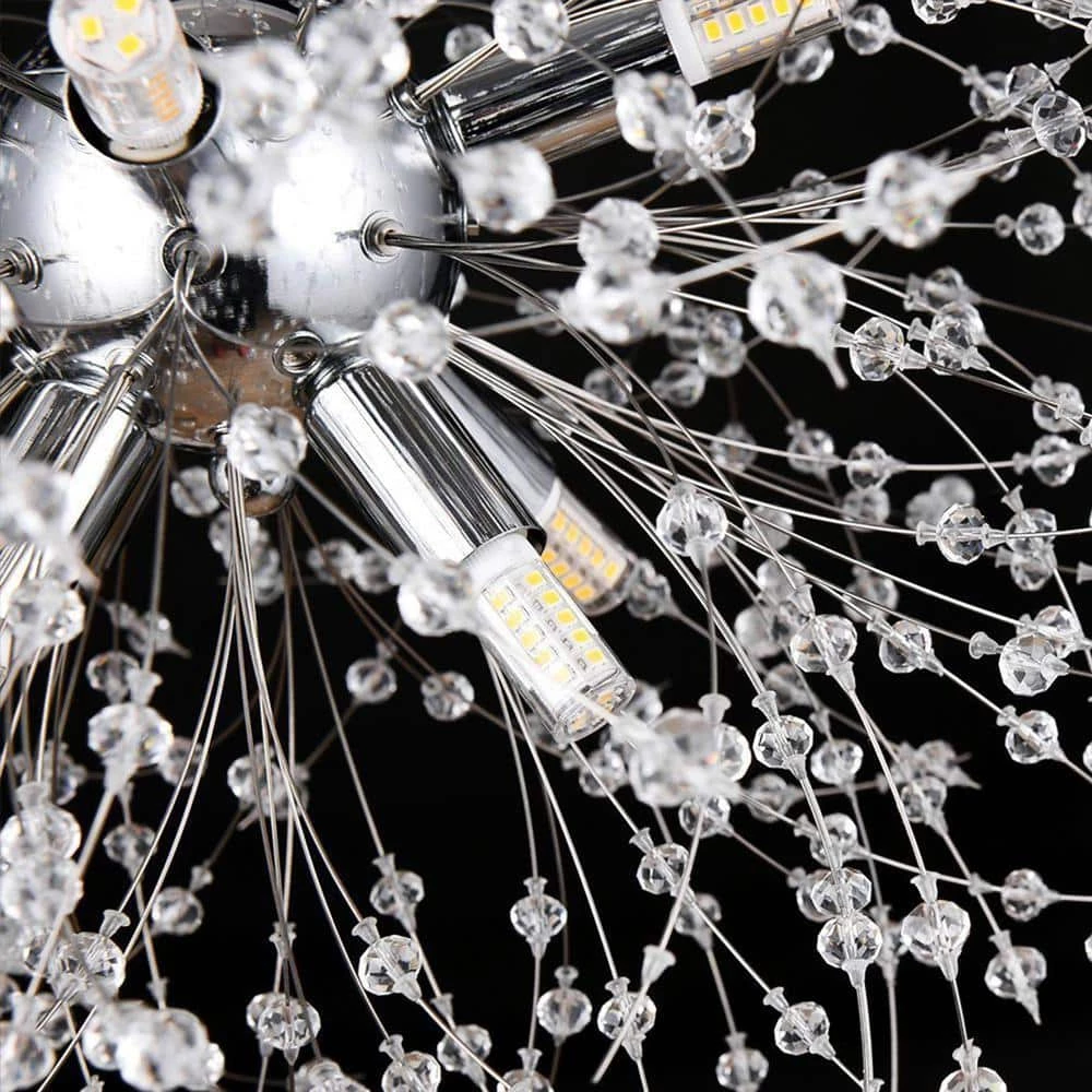 Deals ๐ฅฐ Coupon ๐คฉ 16-Light 23.5 in. Dia Silver Dandelion Firework Chandelier Crystal Starburst Pendant Light by LamQee ๐ ๐ฅ - Image 2