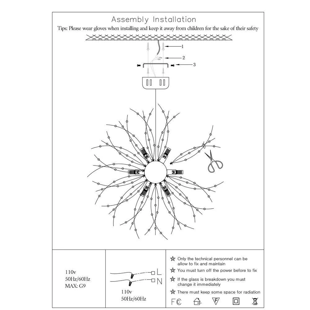 Deals ๐ฅฐ Coupon ๐คฉ 16-Light 23.5 in. Dia Silver Dandelion Firework Chandelier Crystal Starburst Pendant Light by LamQee ๐ ๐ฅ - Image 6