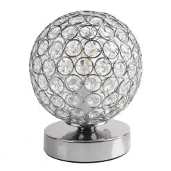 Promo โ๏ธ Best Sale ๐ 7.9 in Silver Ball Sequin Table Lamp with Round Hollow-Carved Crystal Shade by LamQee ๐งจ โค๏ธ
