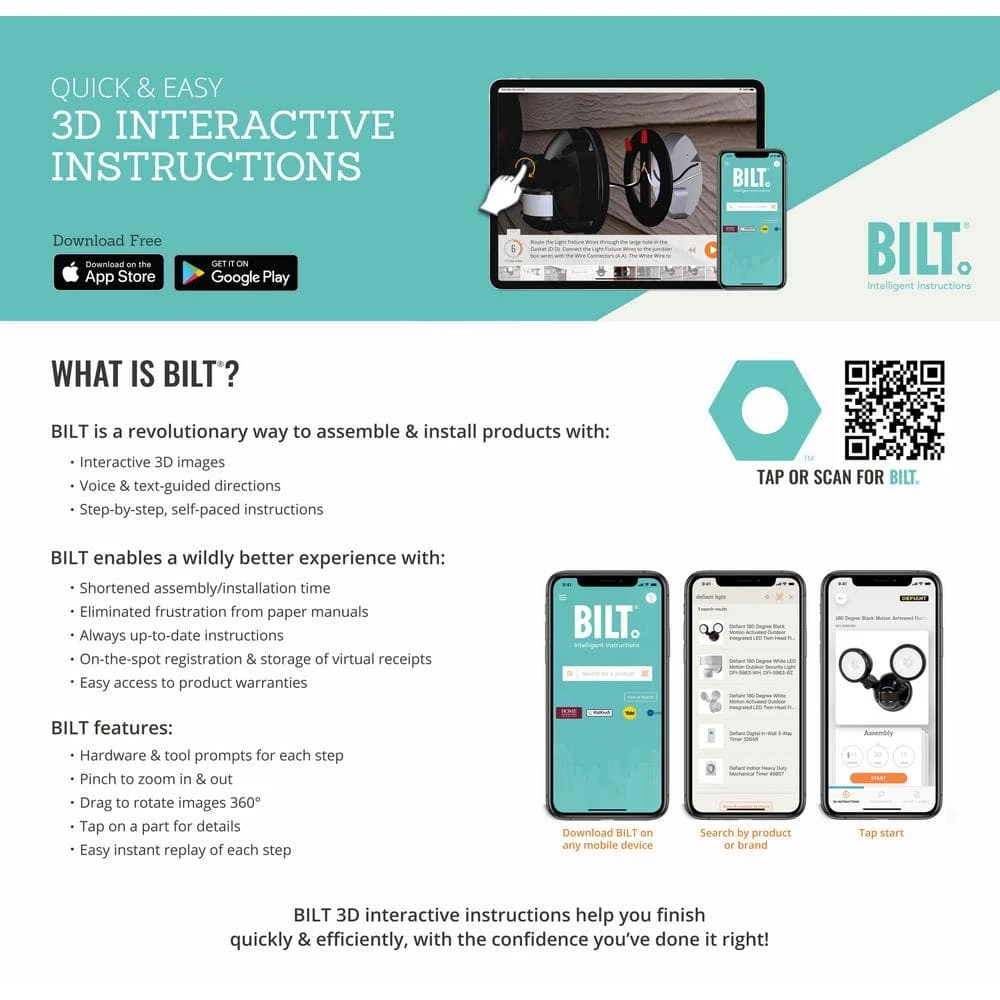 Best Sale π€© Promo π 180-Degree White Motion Activated Outdoor Integrated LED Twin Head Flood Light (2-Pack) by Defiant π₯ βοΈ - Image 7