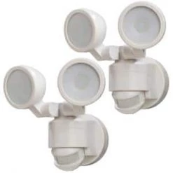 Best Sale 🤩 Promo 👏 180-Degree White Motion Activated Outdoor Integrated LED Twin Head Flood Light (2-Pack) by Defiant 🔥 ✔️