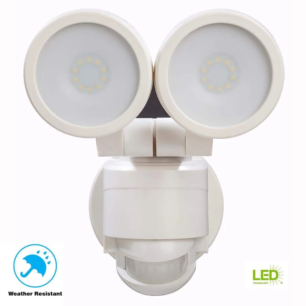 Best Sale π€© Promo π 180-Degree White Motion Activated Outdoor Integrated LED Twin Head Flood Light (2-Pack) by Defiant π₯ βοΈ - Image 9