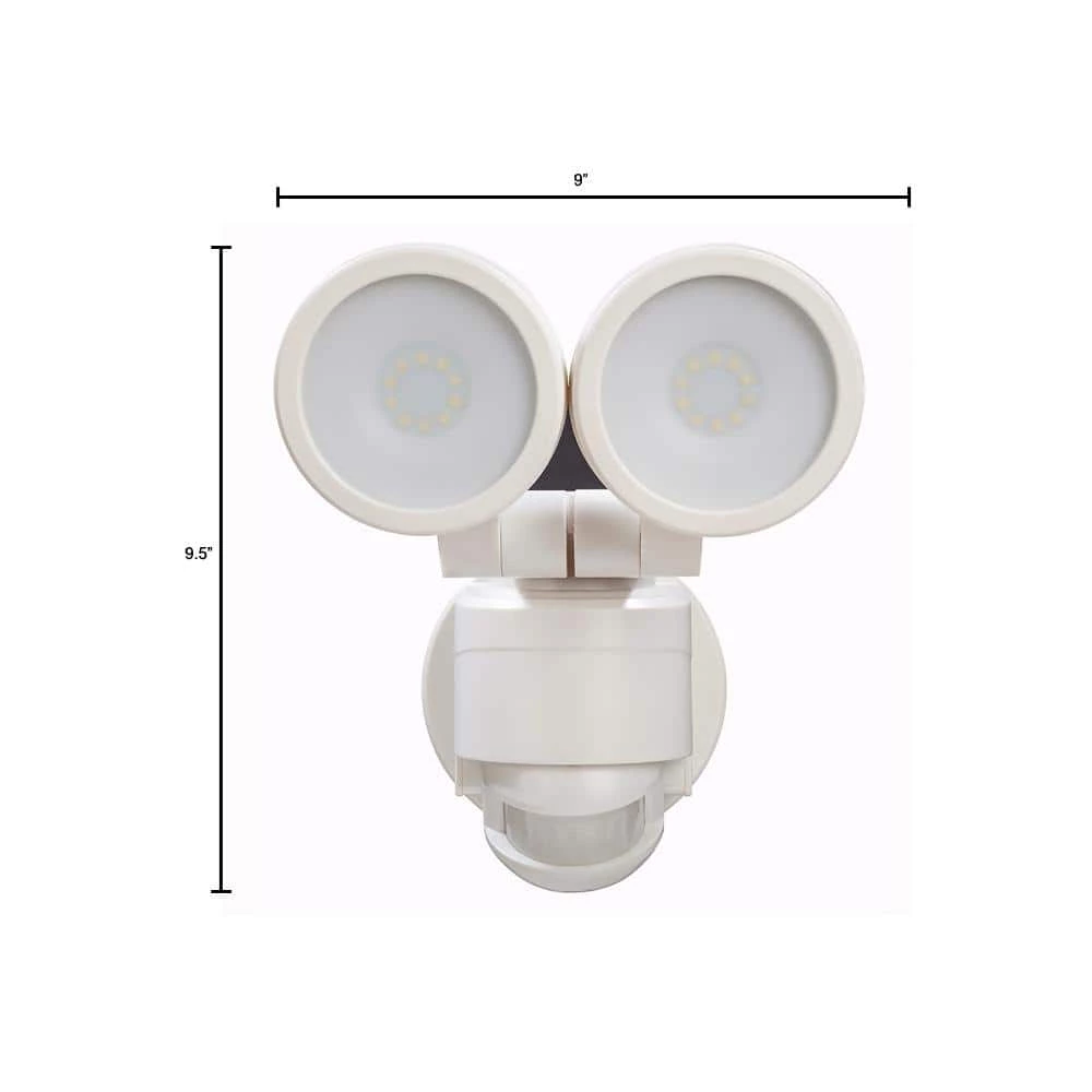 Best Sale π€© Promo π 180-Degree White Motion Activated Outdoor Integrated LED Twin Head Flood Light (2-Pack) by Defiant π₯ βοΈ - Image 4