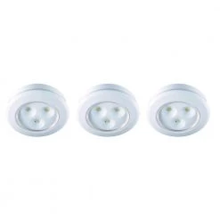 Outlet ❤️ Brand new 🔥 Battery Operated 2.99 in. LED White Puck Light (3-Pack) by Defiant 👏 🔔