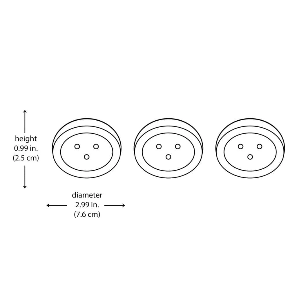 Outlet ❤️ Brand new 🔥 Battery Operated 2.99 in. LED White Puck Light (3-Pack) by Defiant 👏 🔔 - Image 3