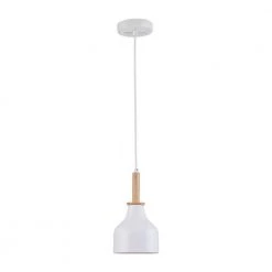 New 🌟 Top 10 👍 Cortasia 1-Light White Wooden Cone Island Pendant Light with Metal Shade by RRTYO ❤️ 🎉