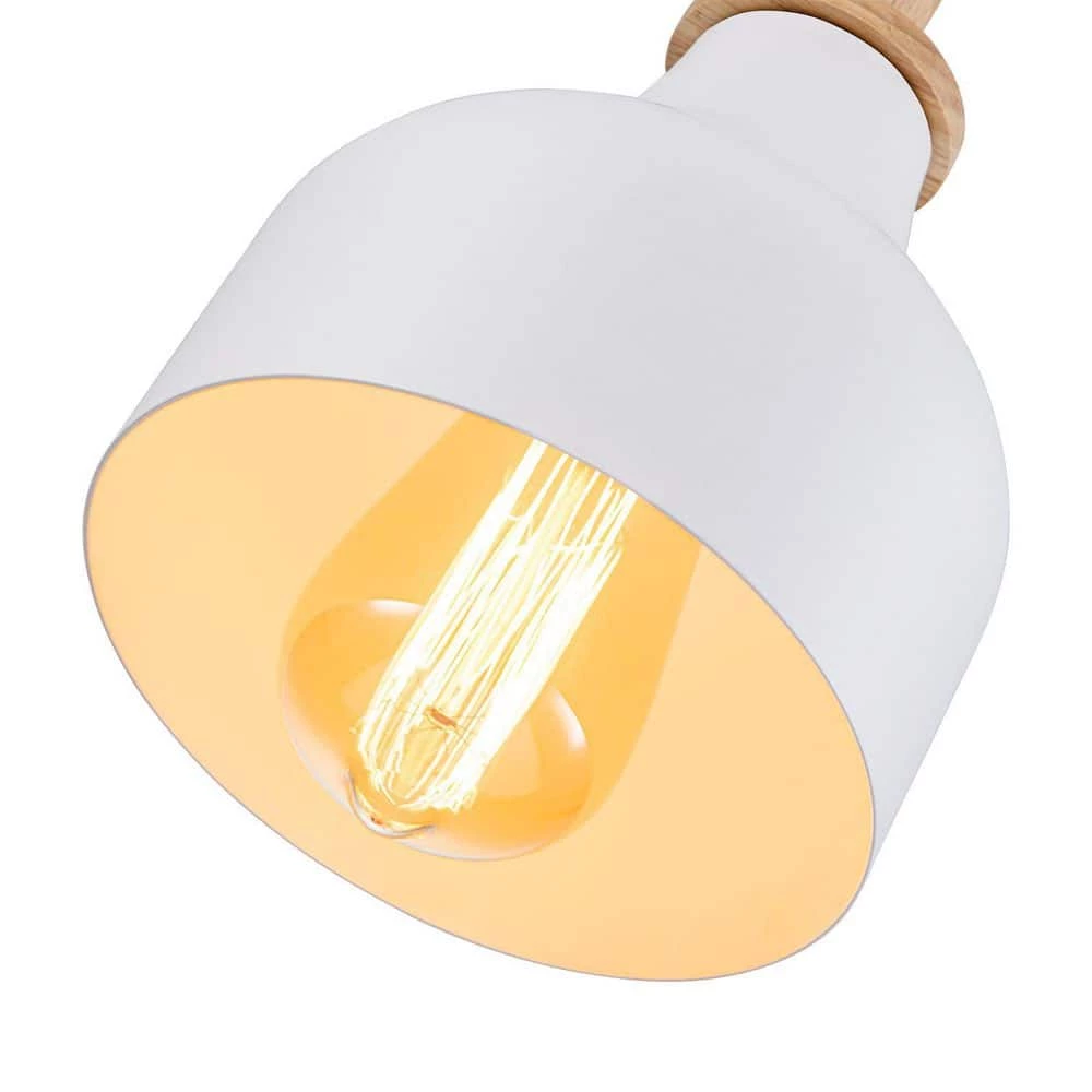 New 🌟 Top 10 👍 Cortasia 1-Light White Wooden Cone Island Pendant Light with Metal Shade by RRTYO ❤️ 🎉 - Image 7