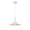 Coupon 🤩 Discount ✨ Cortasia 1-Light White Hat Pendant Light with Wooden Shade by RRTYO 😍 😍