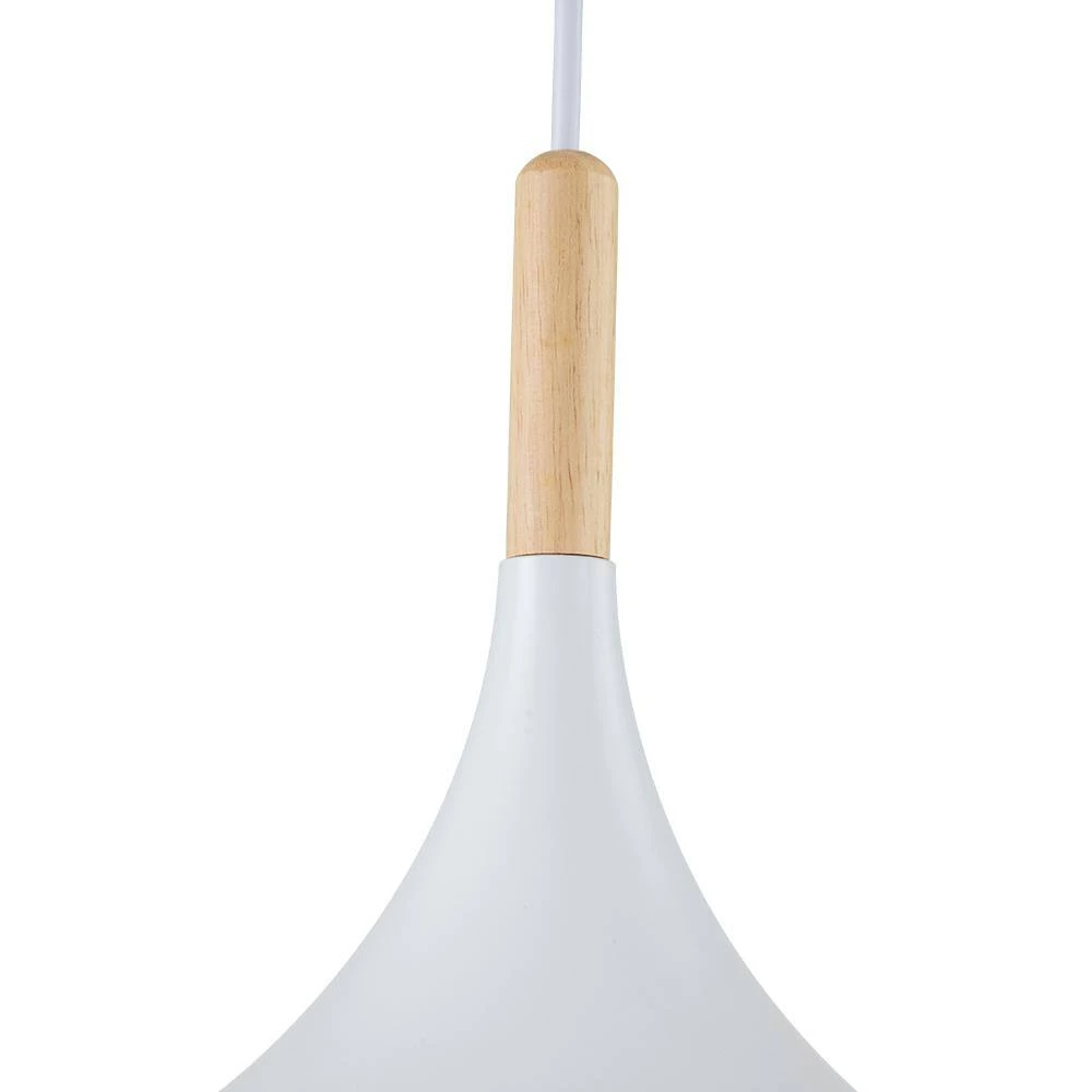 Coupon ๐คฉ Discount โจ Cortasia 1-Light White Hat Pendant Light with Wooden Shade by RRTYO ๐ ๐ - Image 6