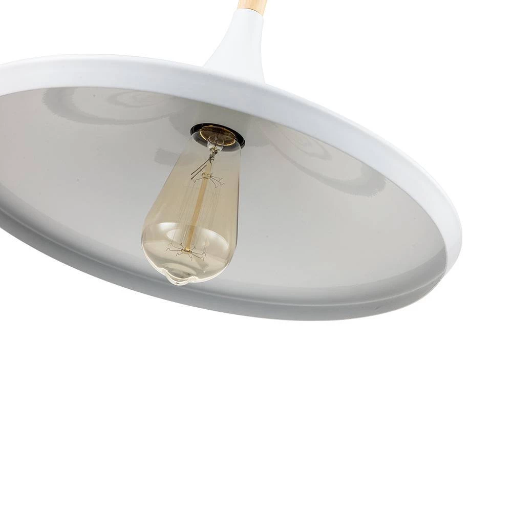 Coupon ๐คฉ Discount โจ Cortasia 1-Light White Hat Pendant Light with Wooden Shade by RRTYO ๐ ๐ - Image 7