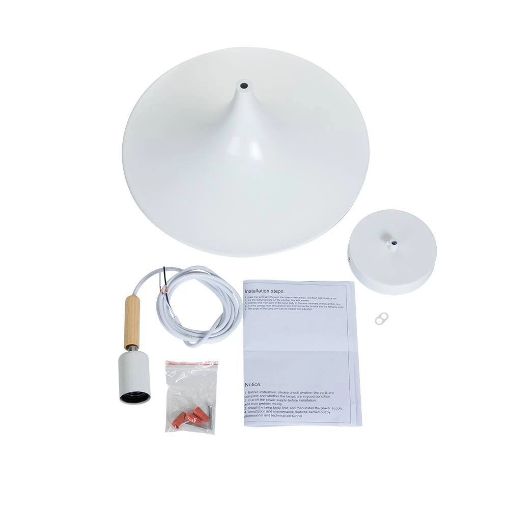 Coupon ๐คฉ Discount โจ Cortasia 1-Light White Hat Pendant Light with Wooden Shade by RRTYO ๐ ๐ - Image 11