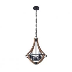 Brand new ๐ฏ Brand new ๐ฅ Ableton 4-Light Wood Grain Gourd Chandelier Farmhouse Kitchen Island Candle Dining Light Adjustable Chandelier by RRTYO โ๏ธ ๐